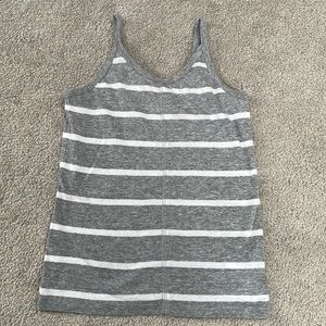 Girls Old Navy Gray and White Striped Tank Top Size Small